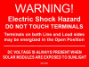 SOL102 - 4" x 3" - "WARNING! ELECTRIC SHOCK HAZARD, DO NOT TOUCH TERMINALS Terminals on both Line an